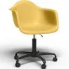 Chaise de bureau avec accoudoirs - Chaise de bureau avec roulettes - Structure noire Weston image 9