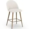 Tabouret En Bouclette Fausse Fourrure Tapissée - Boucles Blanches - Design scandinave - 66cm -  Evelyne image 9