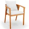 Chaise d'extérieur en bois de teck avec coussins - Bamas image 9