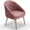 Fauteuil design - Revêtu de velours - Pied dorée - Wasda image 9