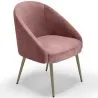 Fauteuil design - Revêtu de velours - Pied dorée - Wasda image 9