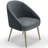 Fauteuil design - Revêtu de velours - Pied dorée - Wasda image 9