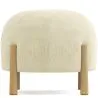 Pouf Rond Tapissé en Velours Côtelé avec Pieds en Bois Naturel - Marrakesh image 9