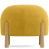 Pouf Rond Tapissé en Velours Côtelé avec Pieds en Bois Naturel - Marrakesh image 9