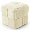 Pouf Carré Tapissé en Velours Côtelé - Design Moderne - Cube image 9