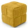 Pouf Carré Tapissé en Velours Côtelé - Design Moderne - Cube image 9