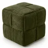 Pouf Carré Tapissé en Velours Côtelé - Design Moderne - Cube image 9