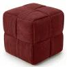 Pouf Carré Tapissé en Velours Côtelé - Design Moderne - Cube image 9