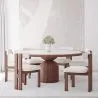 Ensemble de Table à Manger Ronde avec 6 Chaises en Bois - Design Minimaliste - Ivette image 9