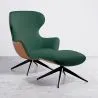 Fauteuil Design Rembourré de Style Contemporain avec Repose-pieds - Derta image 9