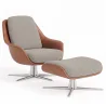Fauteuil Design Contemporain Tapissé avec Repose-pieds - Asher image 9
