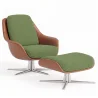Fauteuil Design Contemporain Tapissé avec Repose-pieds - Asher image 9