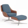 Fauteuil Design Contemporain Tapissé avec Repose-pieds - Asher image 9