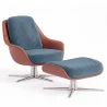 Fauteuil Design Contemporain Tapissé avec Repose-pieds - Asher image 9