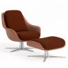 Fauteuil Design Contemporain Tapissé avec Repose-pieds - Asher image 9