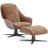 Fauteuil Design Contemporain Tapissé avec Repose-pieds - Asher image 9