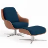 Fauteuil Design Contemporain Tapissé avec Repose-pieds - Asher image 9