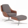 Fauteuil Design Contemporain Tapissé avec Repose-pieds - Asher image 9