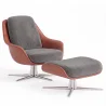 Fauteuil Design Contemporain Tapissé avec Repose-pieds - Asher image 9