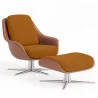 Fauteuil Design Contemporain Tapissé avec Repose-pieds - Asher image 9