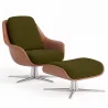 Fauteuil Design Contemporain Tapissé avec Repose-pieds - Asher image 9