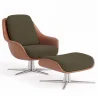 Fauteuil Design Contemporain Tapissé avec Repose-pieds - Asher image 9