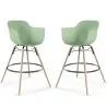 Tabouret de Bar - Design Scandinave - Pieds en Bois - Lot de 2 - Nordika image 9