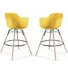 Tabouret de Bar - Design Scandinave - Pieds en Bois - Lot de 2 - Nordika image 9