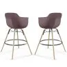 Tabouret de Bar - Design Scandinave - Pieds en Bois - Lot de 2 - Nordika image 9
