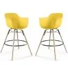 Tabouret de Bar - Design Scandinave - Pieds en Bois - Lot de 2 - Nordika image 9