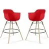 Tabouret de Bar - Design Scandinave - Pieds en Bois - Lot de 2 - Nordika image 9
