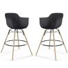 Tabouret de Bar - Design Scandinave - Pieds en Bois - Lot de 2 - Nordika image 9