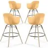Tabouret de Bar - Design Scandinave - Pieds en Bois - Lot de 4 - Nordika image 9