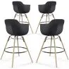 Tabouret de Bar - Design Scandinave - Pieds en Bois - Lot de 4 - Nordika image 9