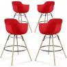 Tabouret de Bar - Design Scandinave - Pieds en Bois - Lot de 4 - Nordika image 9