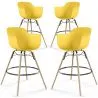 Tabouret de Bar - Design Scandinave - Pieds en Bois - Lot de 4 - Nordika image 9