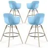 Tabouret de Bar - Design Scandinave - Pieds en Bois - Lot de 4 - Nordika image 9