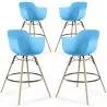 Tabouret de Bar - Design Scandinave - Pieds en Bois - Lot de 4 - Nordika image 9