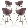 Tabouret de Bar - Design Scandinave - Pieds en Bois - Lot de 4 - Nordika image 9