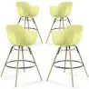 Tabouret de Bar - Design Scandinave - Pieds en Bois - Lot de 4 - Nordika image 9