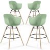 Tabouret de Bar - Design Scandinave - Pieds en Bois - Lot de 4 - Nordika image 9