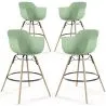 Tabouret de Bar - Design Scandinave - Pieds en Bois - Lot de 4 - Nordika image 9