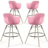 Tabouret de Bar - Design Scandinave - Pieds en Bois - Lot de 4 - Nordika image 9