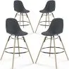 Tabourets de Bar - Design Scandinave - Pieds en Bois - Lot de 4 - Skögur image 9