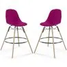 Tabouret de Bar - Design Scandinave - Pieds en Bois - Lot de 2 - Skögur image 9