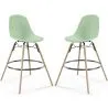 Tabouret de Bar - Design Scandinave - Pieds en Bois - Lot de 2 - Skögur image 9