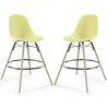 Tabouret de Bar - Design Scandinave - Pieds en Bois - Lot de 2 - Skögur image 9