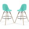Tabouret de Bar - Design Scandinave - Pieds en Bois - Lot de 2 - Skögur image 9