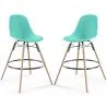 Tabouret de Bar - Design Scandinave - Pieds en Bois - Lot de 2 - Skögur image 9