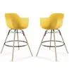 Tabourets de Bar - Design Scandinave - Pieds en Bois Sombre - Lot de 2 - Nordika image 9